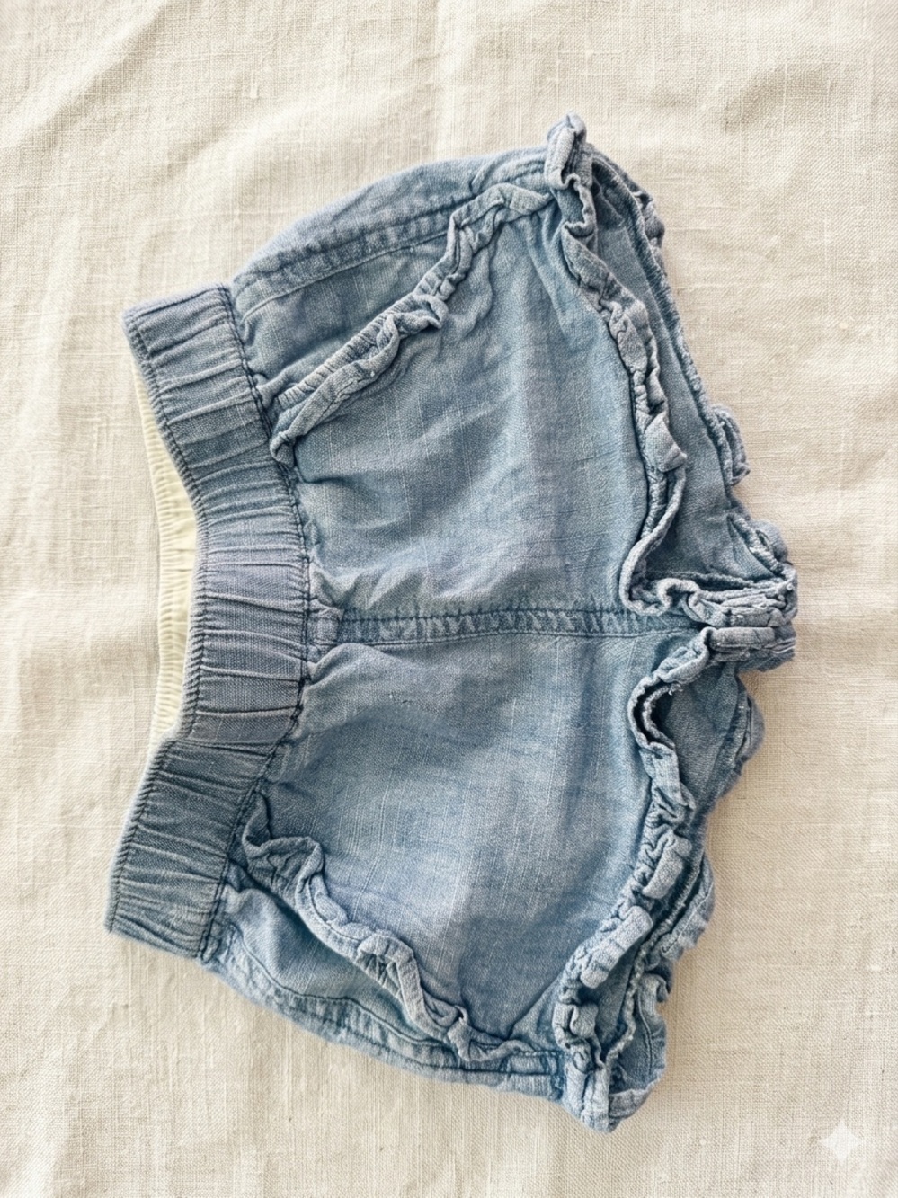 J. Crew Crewcuts Light Wash Ruffle Trim Toddler Denim Shorts